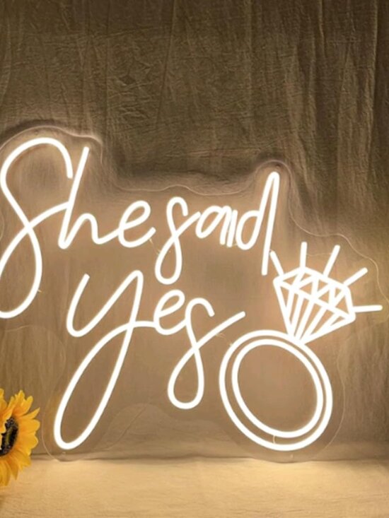 Rallctom Other - She Said Yes Neon Sign, Custom Neon Signs For Wedding, Wedding Party Decoration